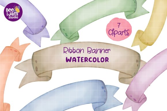 Download Watercolor Ribbon Banner Sublimation - Ribbon Collection